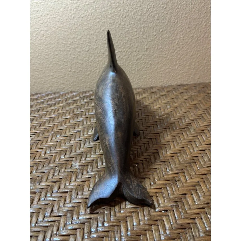 Vintage Carved Ironwood Dolphin Figurine Sculpture Art Decor - Picture 3 of 9